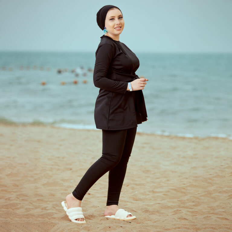 ⁦مايوه بوركيني تونيك اسود⁩ - الصورة ⁦2⁩