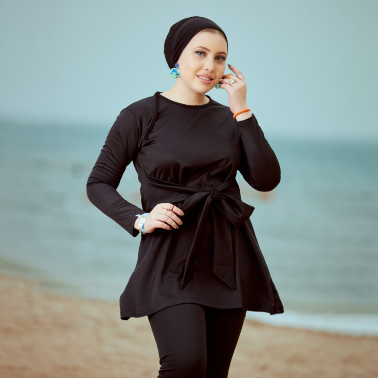 ⁦مايوه بوركيني تونيك اسود⁩ - الصورة ⁦4⁩