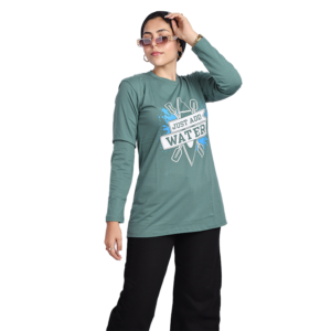 تي شيرت مطبوع اخضر