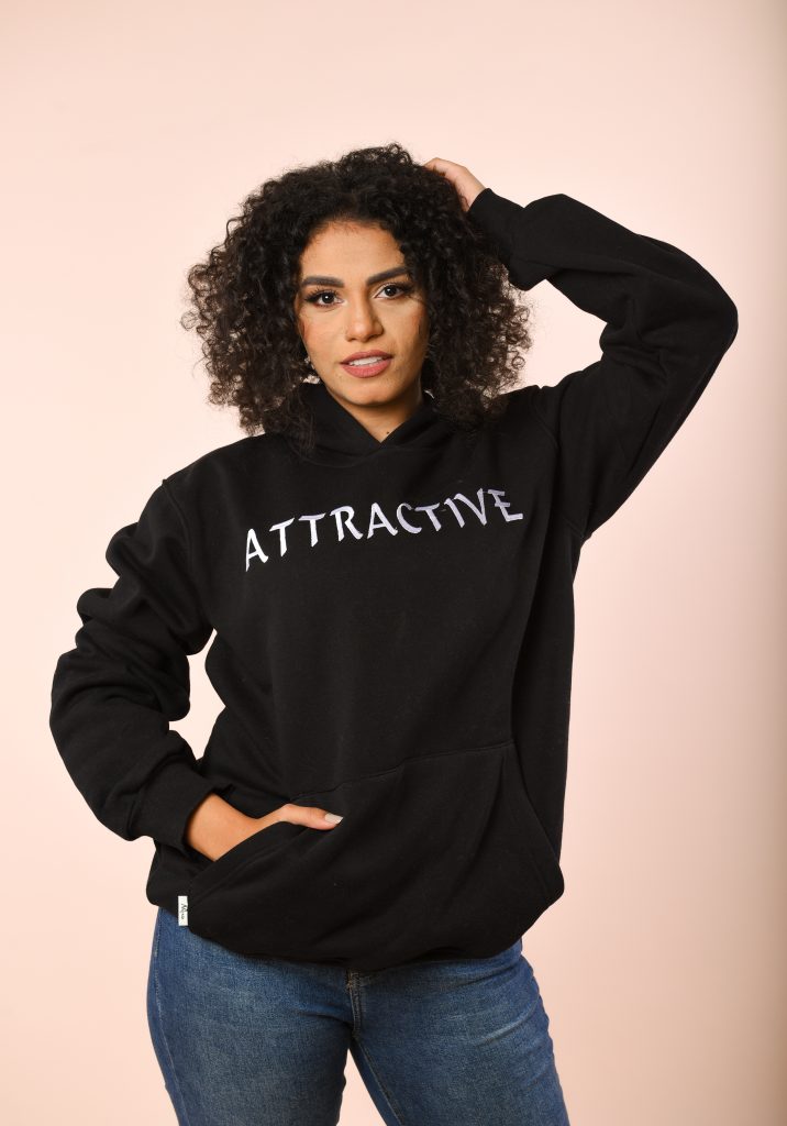 ⁦هودي سويت شيرت اوفر سايز اسود (Attractive)⁩ - الصورة ⁦5⁩