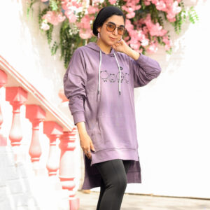 هودي اوفرسايز بكابيتشو و جيوب موف فاتح