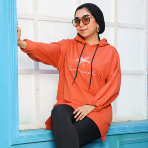 سويتشيرت طويل بكابيتشو اورانج