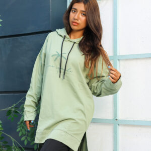 سويتشيرت طويل بكابيتشو مينت جرين