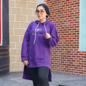 تشيرت طويل اوفرسايز موف غامق