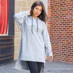 سويتشيرت طويل بكابيتشو جراي