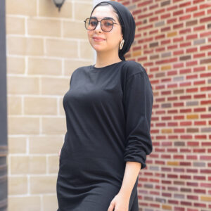 تشيرت طويل اوفر سايز اسود