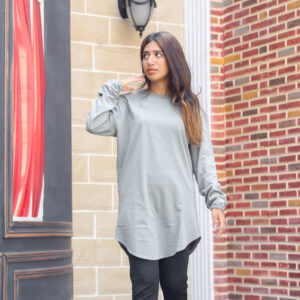 تشيرت طويل اوفرسايز جراي