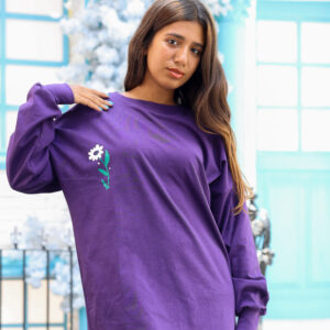 سويتشيرت مطبوع موف غامق